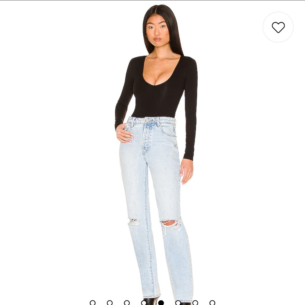 All The Way Deep V Neck Bodysuit in Black - Picture 5 of 8